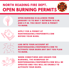 North Reading Fire Reminds Residents of Open Burning Permits, Offers Safety Tips